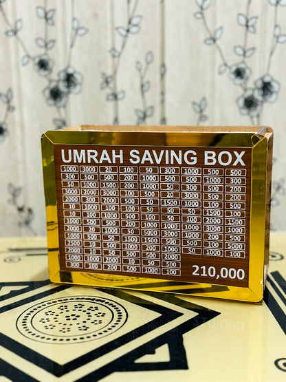 Wooden Umrah Saving Box- 280 Days Savings Plan - Islamic Halal Money Jar for Hajj & Umrah (Copy)