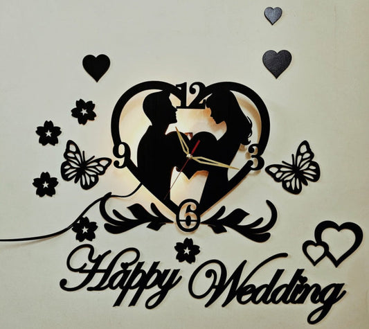 Happy wedding clock