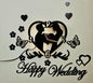 happy wedding wooden all clock with light